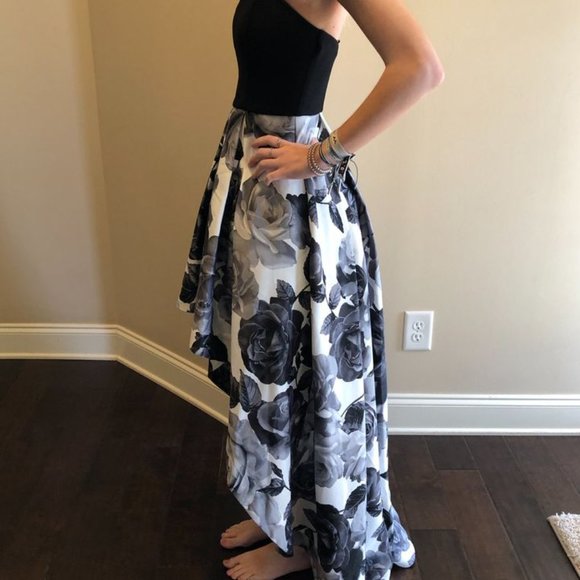 Speechless Strapless Black & White High-Low Prom/Evening Gown/Dress - Picture 3 of 9